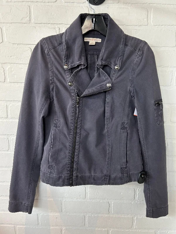 Jacket Moto By Peyton Jensen In Grey Denim, Size: S