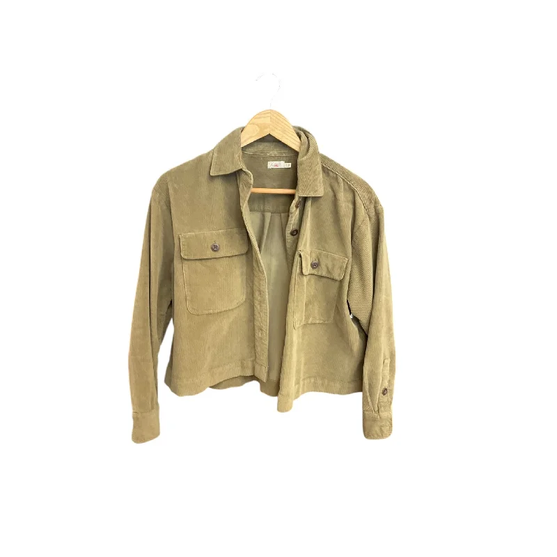 Jacket Shirt By Faherty In Green, Size: S