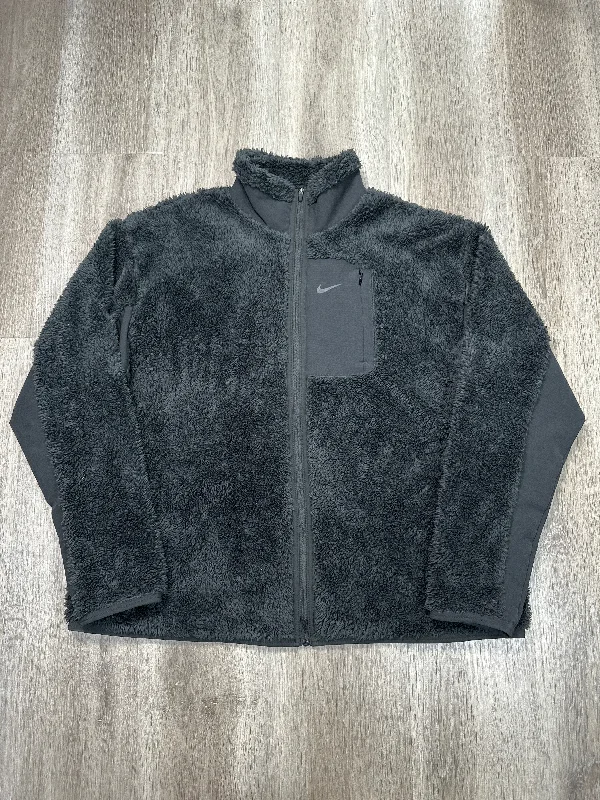 Jacket Faux Fur & Sherpa By Nike Apparel In Black, Size: Xl