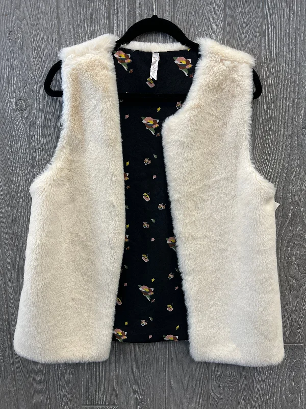 Vest Faux Fur & Sherpa By Matilda Jane In Black & Cream, Size: M