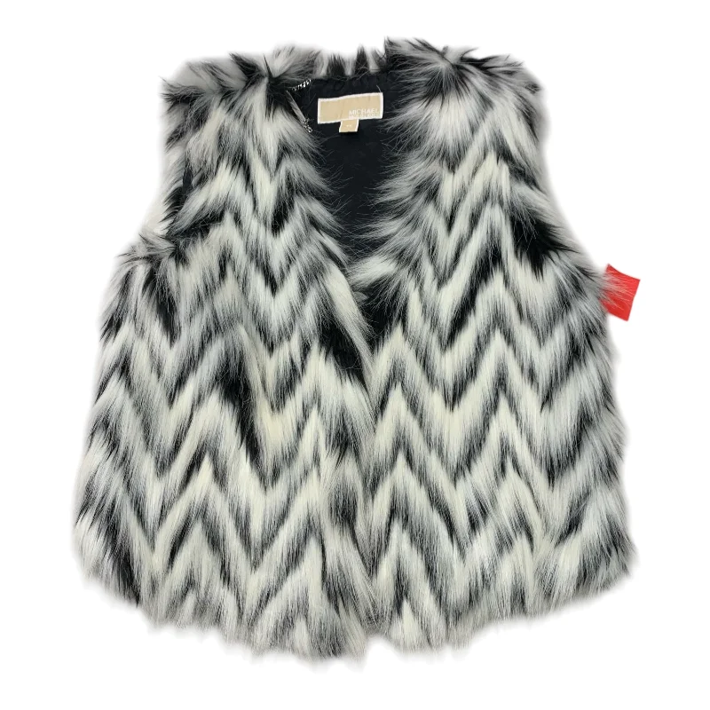 Vest Faux Fur & Sherpa By Michael By Michael Kors In Black & White, Size: Xs