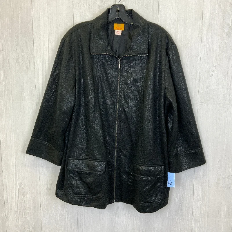 Jacket Leather By Ruby Rd In Black, Size: 1x