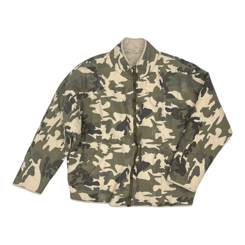 Jacket Puffer & Quilted By Oddi In Camouflage Print, Size:1X