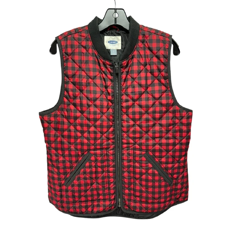 Vest Puffer & Quilted By Old Navy In Plaid Pattern, Size: L