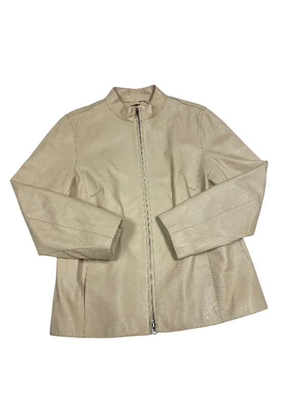 Jacket Leather By Cmc In Cream, Size:Xl