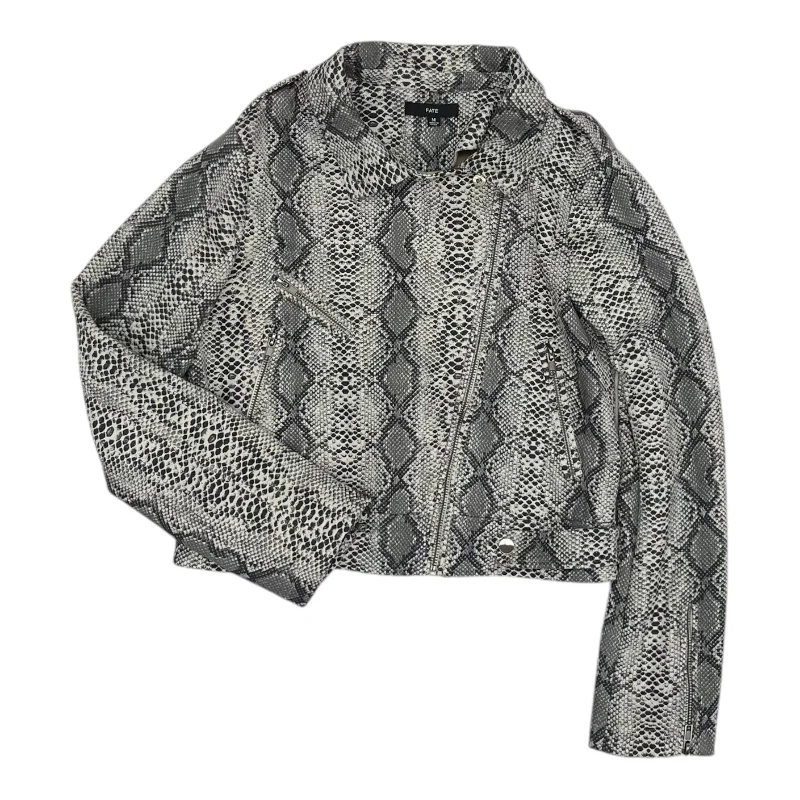 Jacket Moto By Fate In Snakeskin Print, Size:M