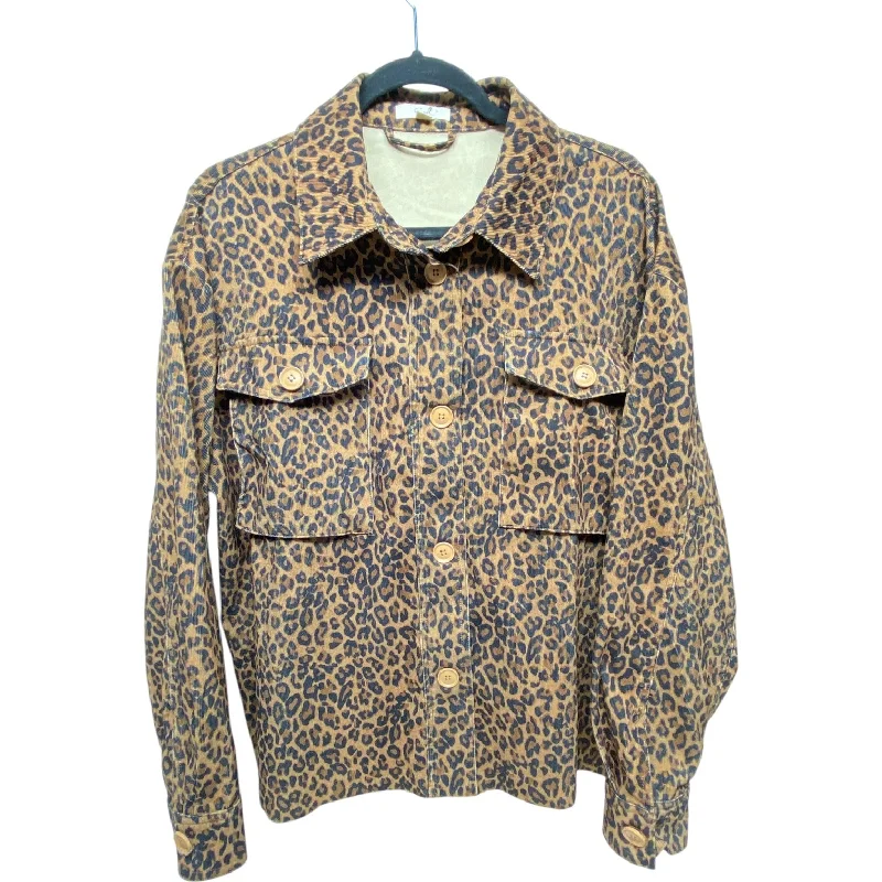 Jacket Denim By Easel In Animal Print, Size: Xl