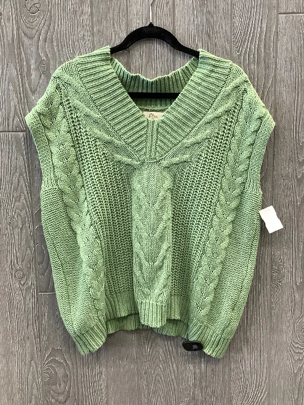 Vest Sweater By Elan In Green, Size: S