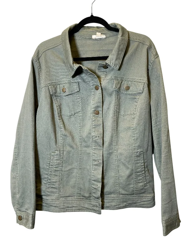 Jacket Denim By Westport In Green, Size: 2x