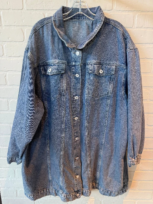 Jacket Denim By Shein In Blue Denim, Size: 4x