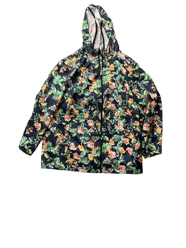 Jacket Windbreaker By Susan Graver In Floral Print, Size: 3x