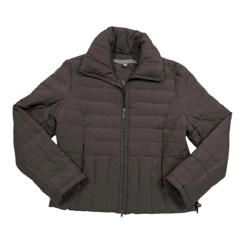 Jacket Puffer & Quilted By Kenneth Cole Reaction In Brown, Size: L