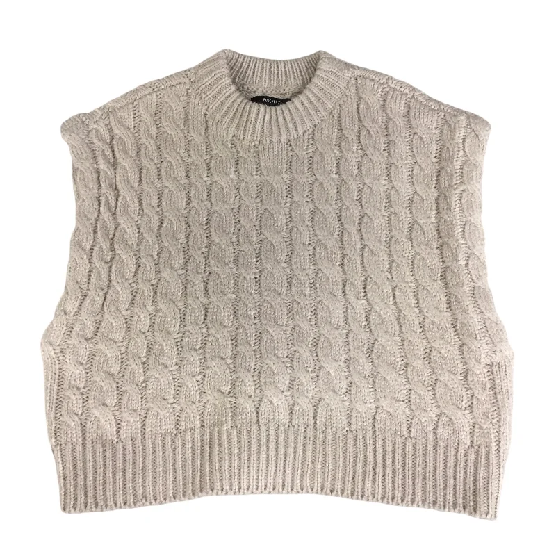 Vest Sweater By Forever 21 In Beige, Size: M