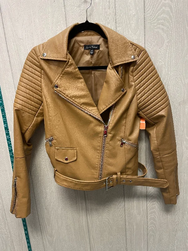 Jacket Moto By Love Tree In Tan, Size: M