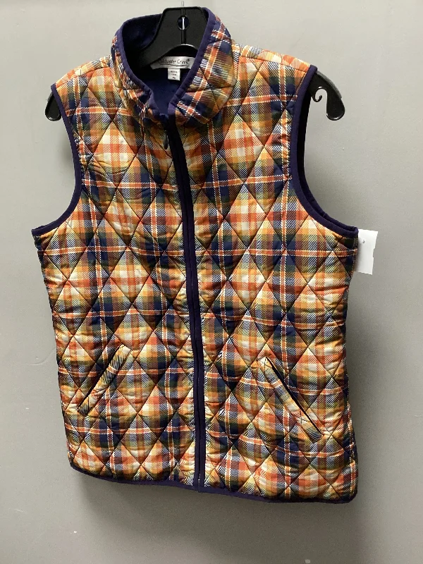 Vest Puffer & Quilted By Coldwater Creek In Blue & Orange, Size: Sp