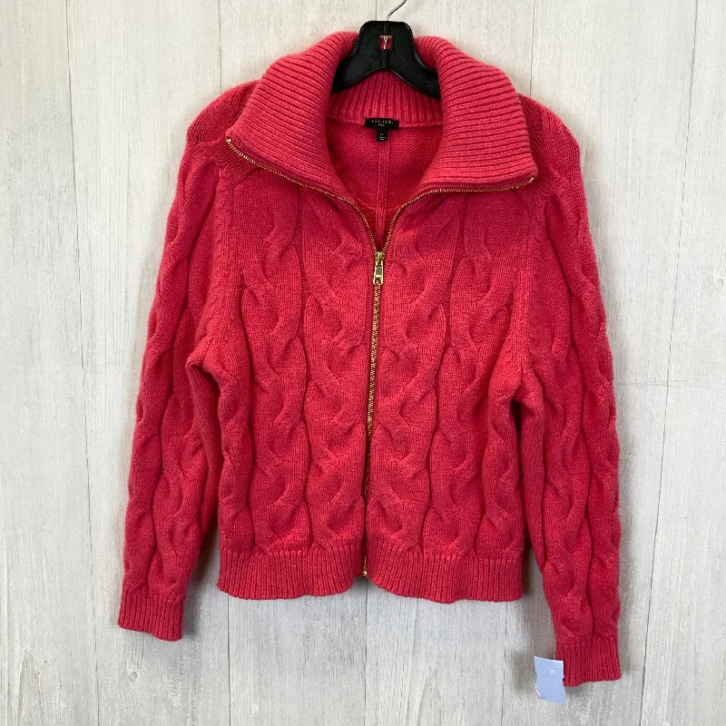 Jacket Fleece By Talbots In Pink, Size: L