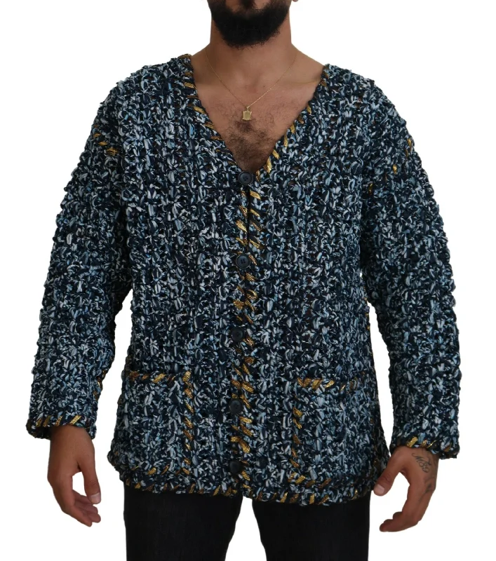 Dolce & Gabbana Elegant V-Neck Cardigan Men's Sweater