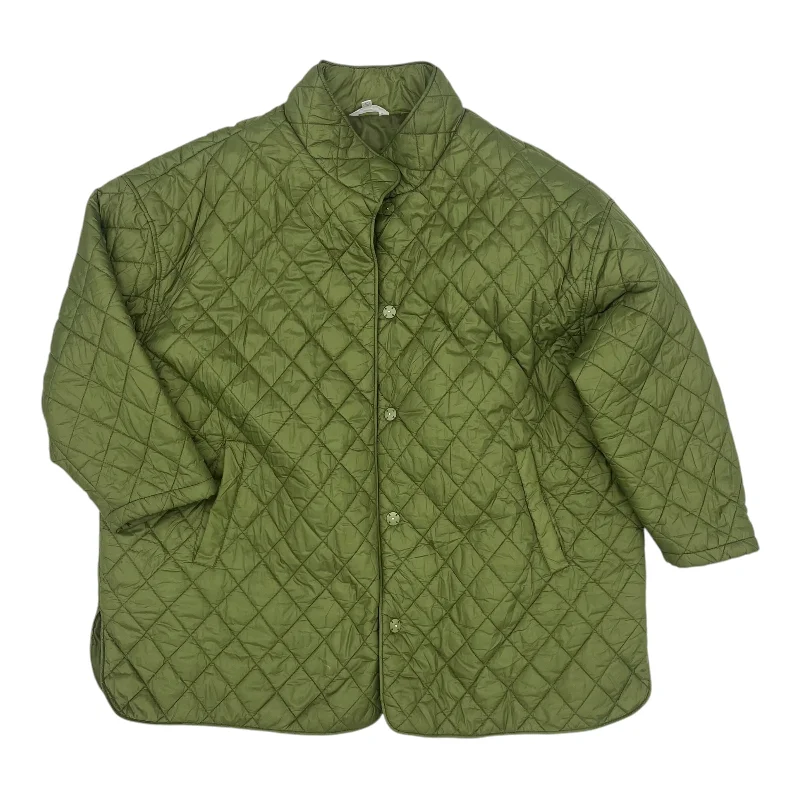 Jacket Puffer & Quilted By Time And Tru In Green, Size:3X