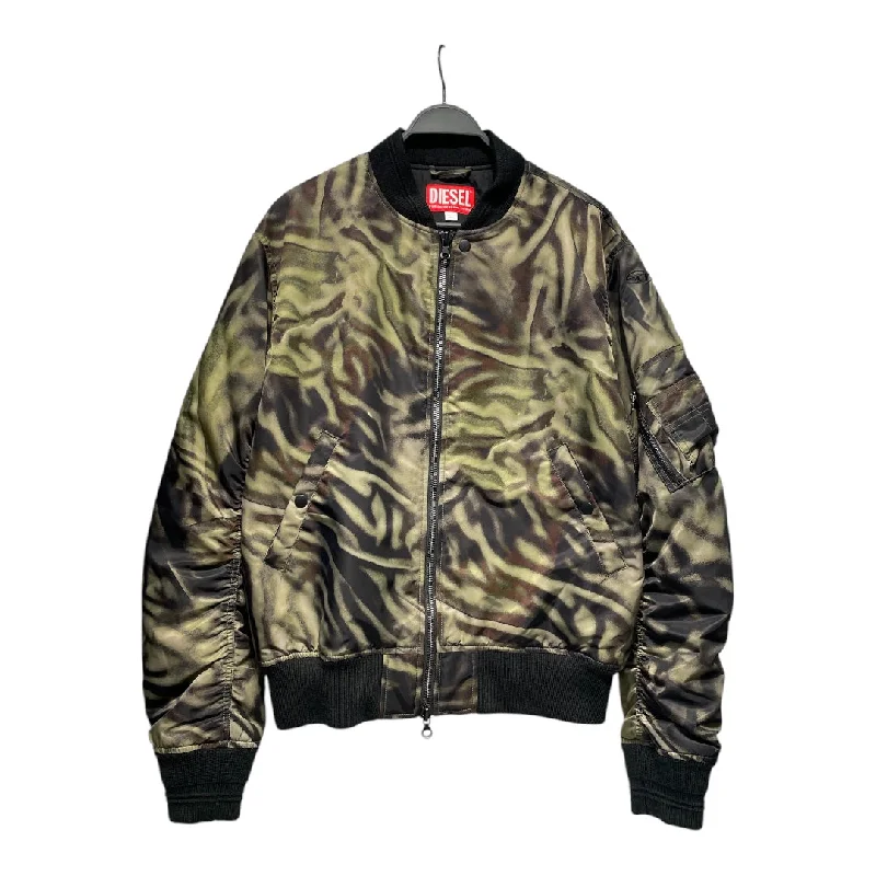 DIESEL/Jacket/54/Polyester/GRN/Animal Pattern/zebra camo bomber