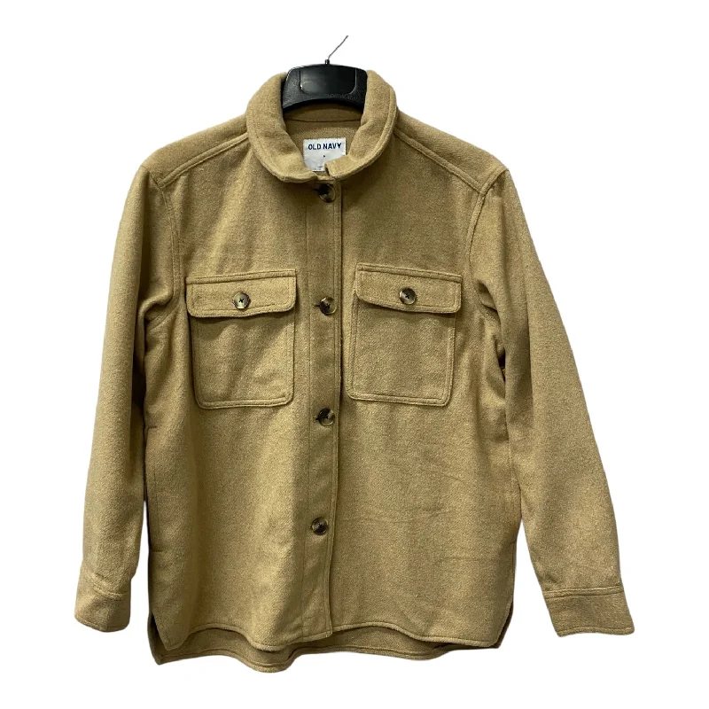 Jacket Shirt By Old Navy In Tan, Size:M