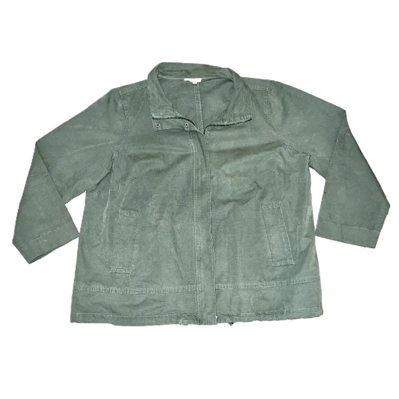 Jacket Utility By Eileen Fisher In Green, Size: 1x