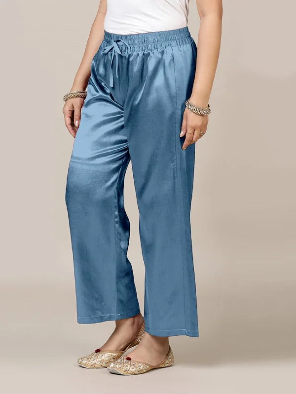 Swara x Tyohaar | Ice Blue Mashru Silk Pants