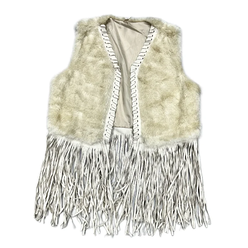 Vest Faux Fur & Sherpa By Raga In Cream, Size: M