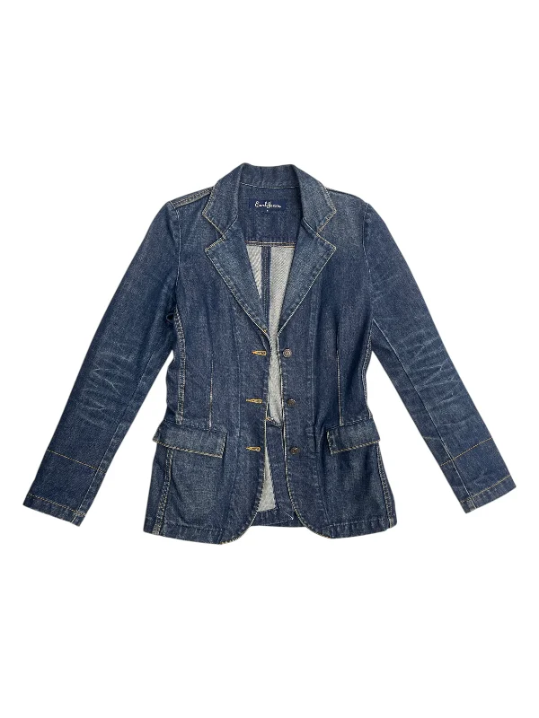 Jacket Denim By Earl Jean In Blue, Size: S