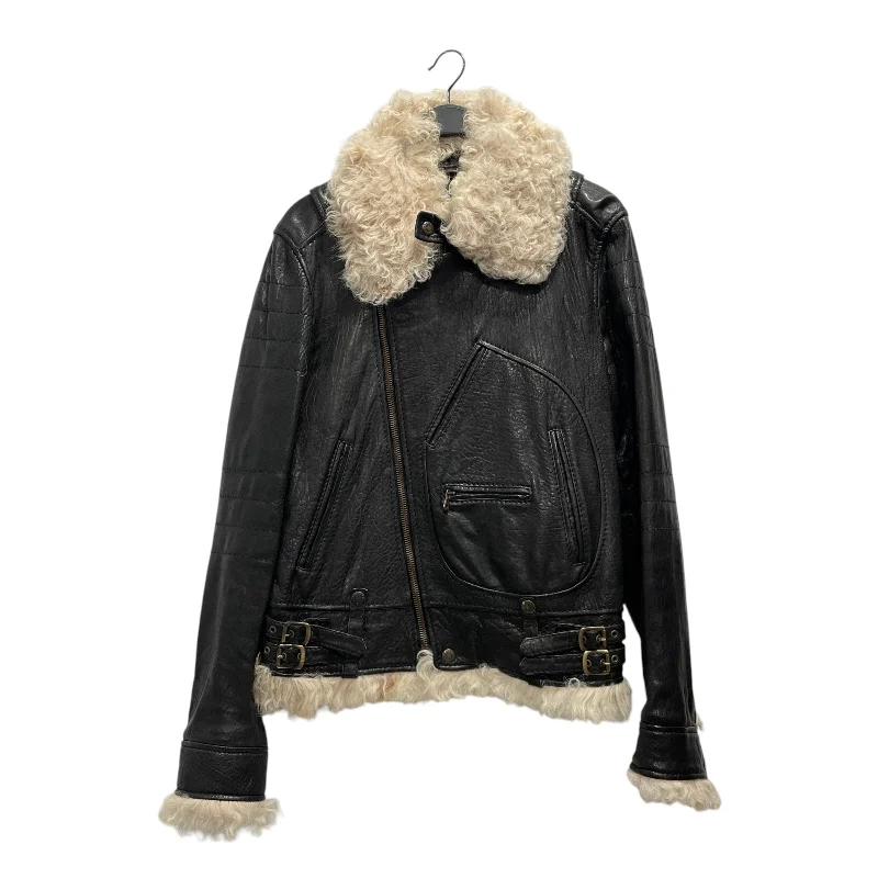 DOLCE&GABBANA/Leather Jkt/50/Leather/BRW/Leather Fur Jacket