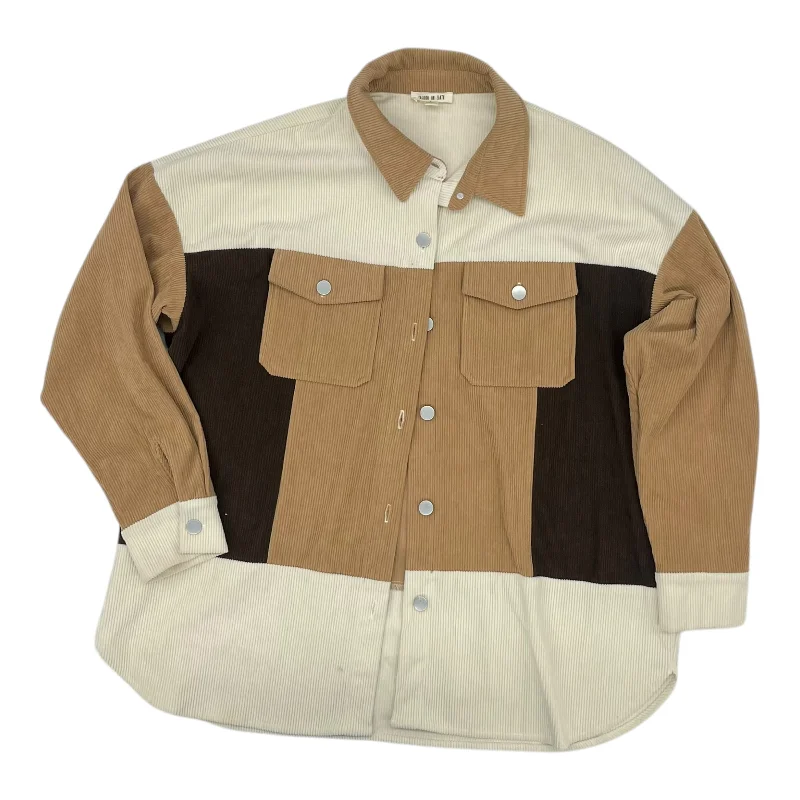 Jacket Shirt By Fashion On Earth In Brown, Size:L