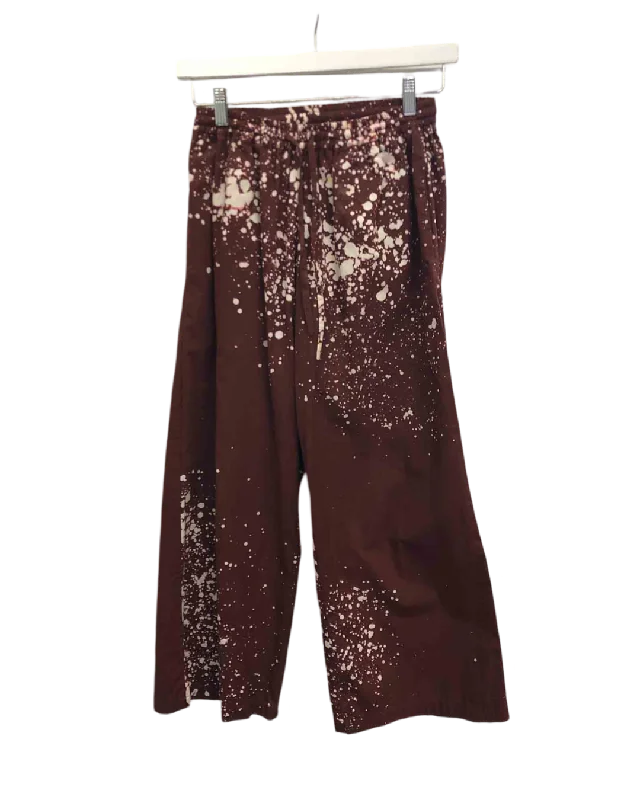 Size 1 (S) | Suku Maroon and White Wide Leg Pants