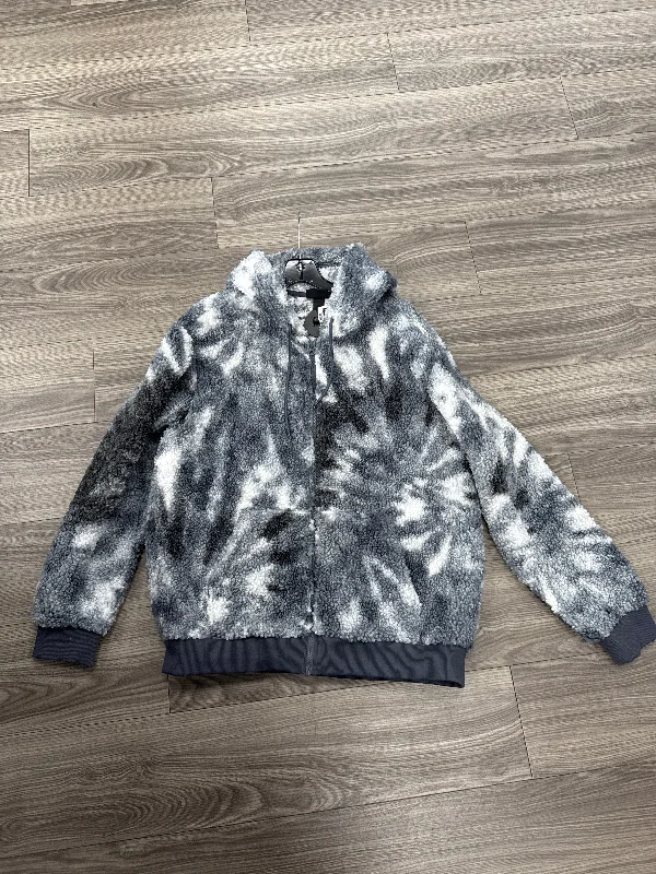 Jacket Faux Fur & Sherpa By H&m In Grey & White, Size: L