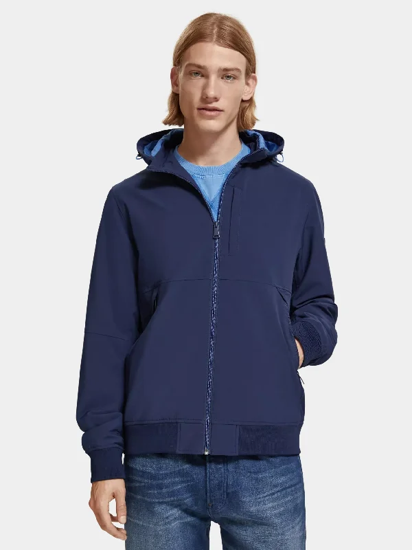 Hooded soft-shell jacket