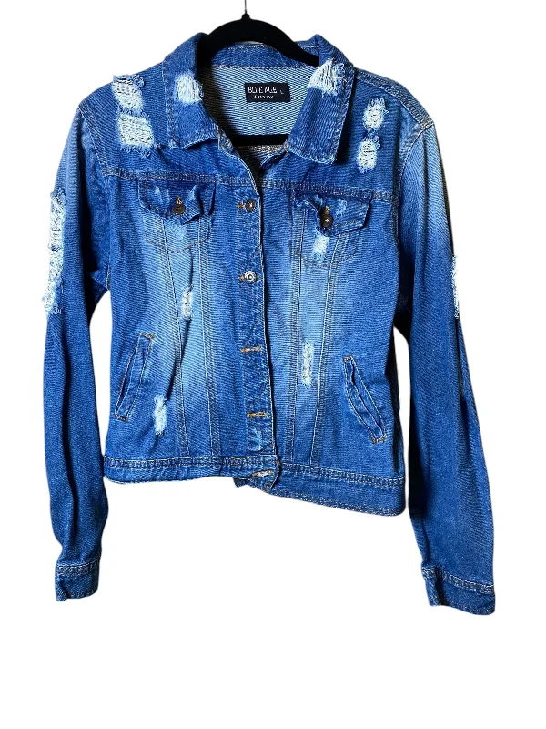 Jacket Denim By Clothes Mentor In Blue, Size: L