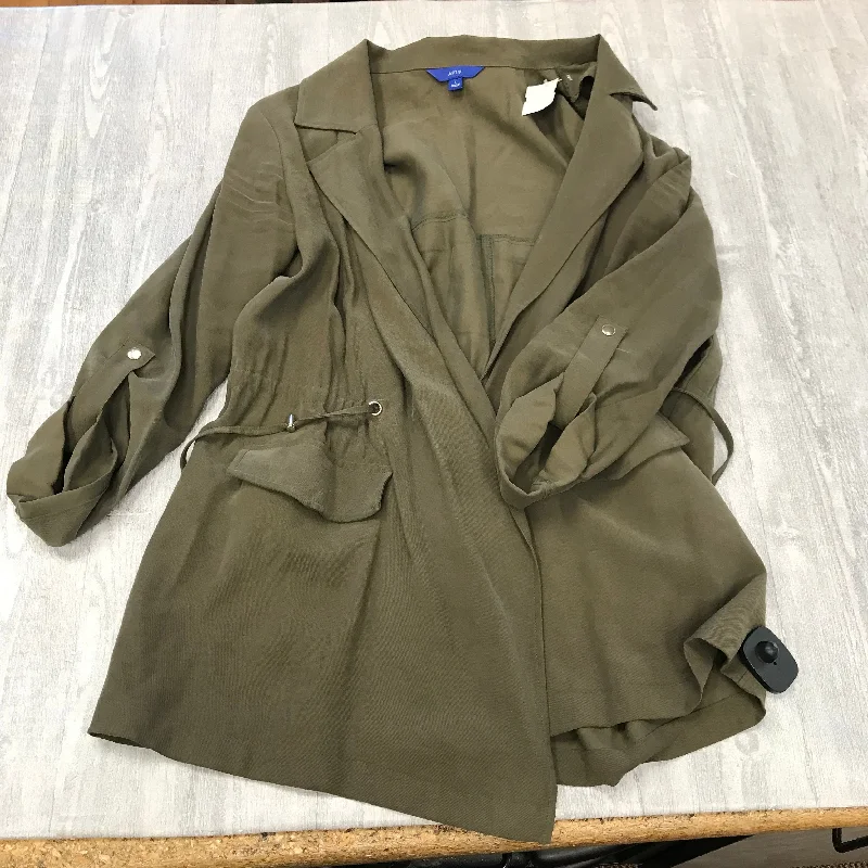 Jacket Shirt By Apt 9 In Green, Size: L