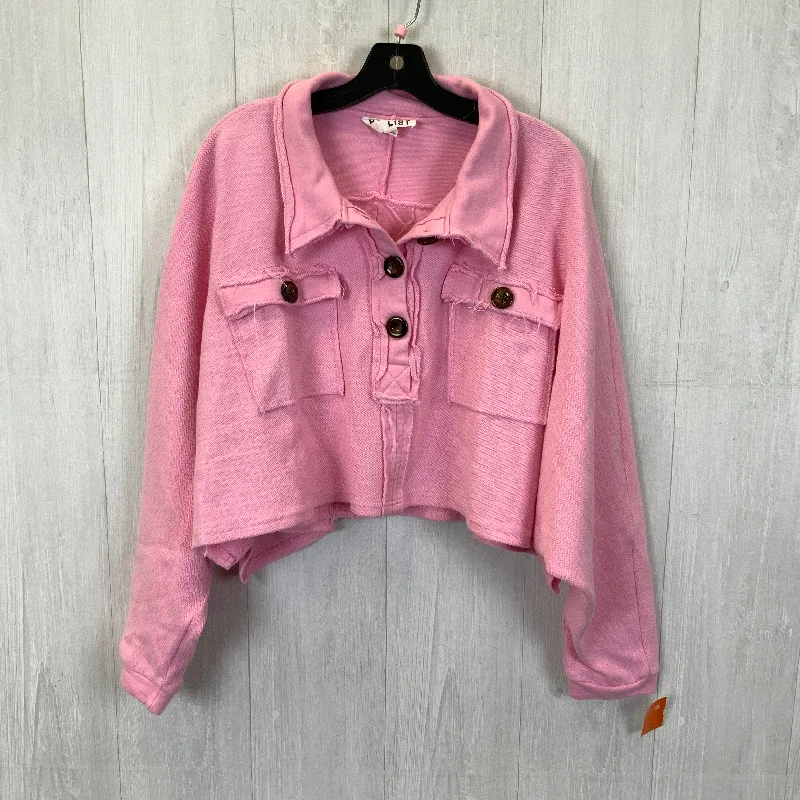 Jacket Fleece By Clothes Mentor In Pink, Size: L