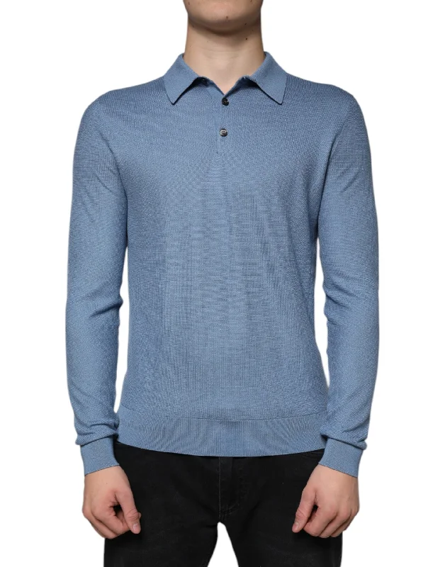 Dolce & Gabbana Sky Silk Colla Men Pullover Men's Sweater