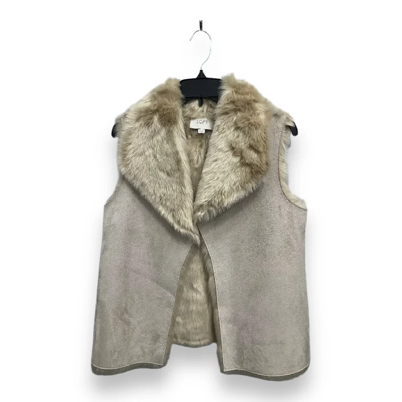 Vest Faux Fur & Sherpa By Loft In Cream, Size: S