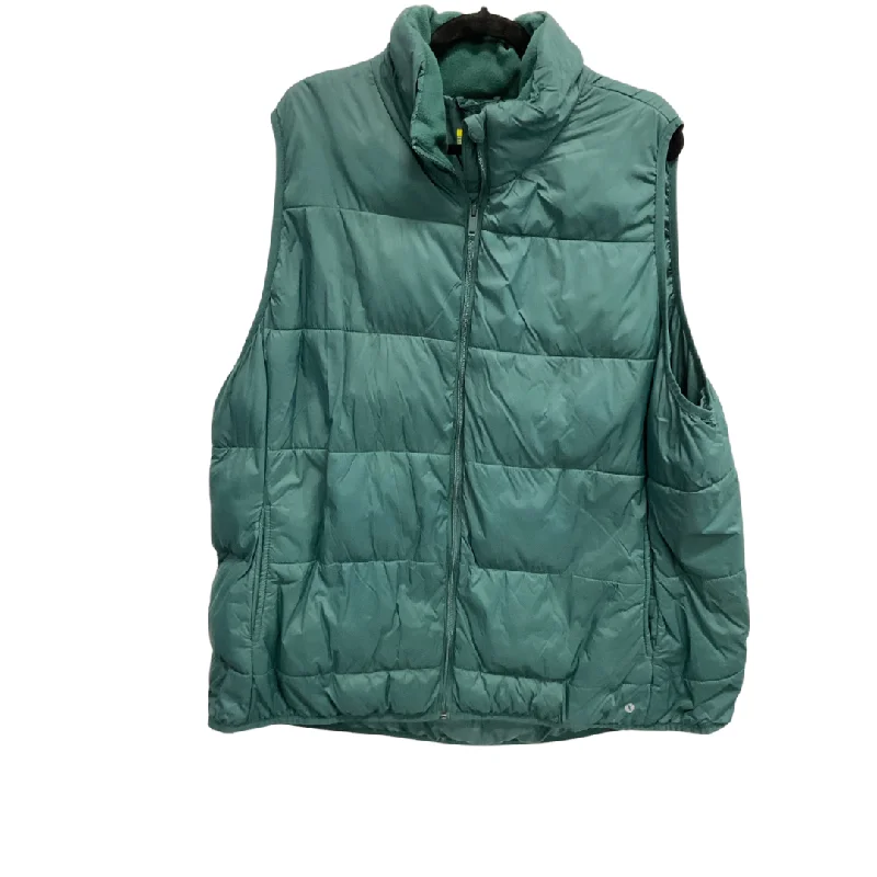 Vest Puffer & Quilted By Xersion In Green, Size: 3x