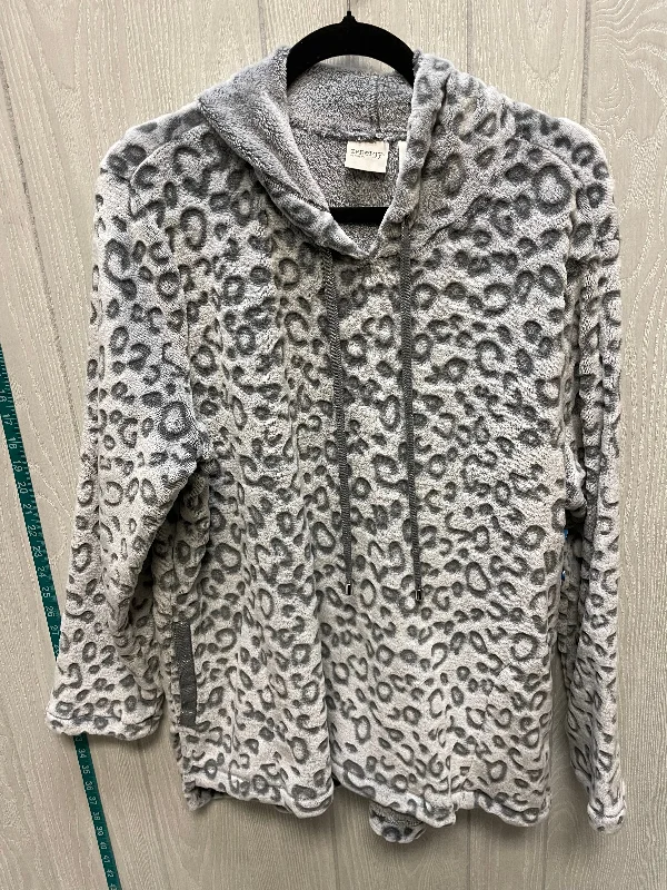 Jacket Fleece By Chicos In Animal Print, Size: Xl