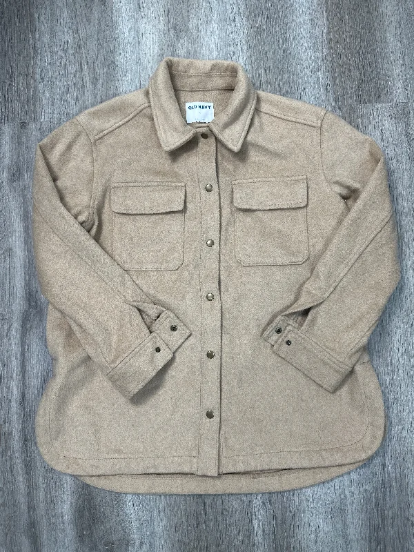 Jacket Shirt By Old Navy In Brown, Size: M