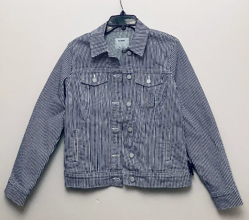 Jacket Denim By Old Navy In Striped Pattern, Size: S