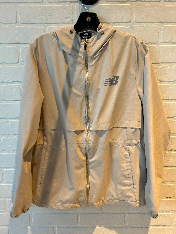 Jacket Windbreaker By New Balance In Beige, Size: Osfm