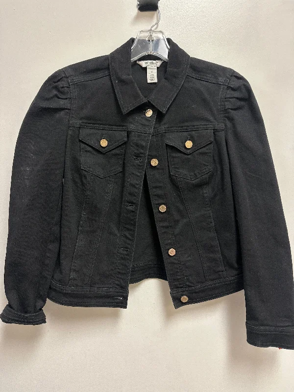 Jacket Denim By White House Black Market In Black Denim, Size: S