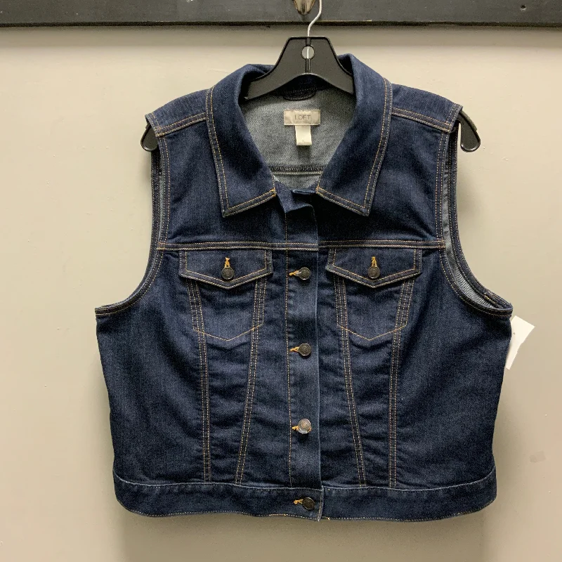 Vest Other By Loft In Blue Denim, Size: Xl