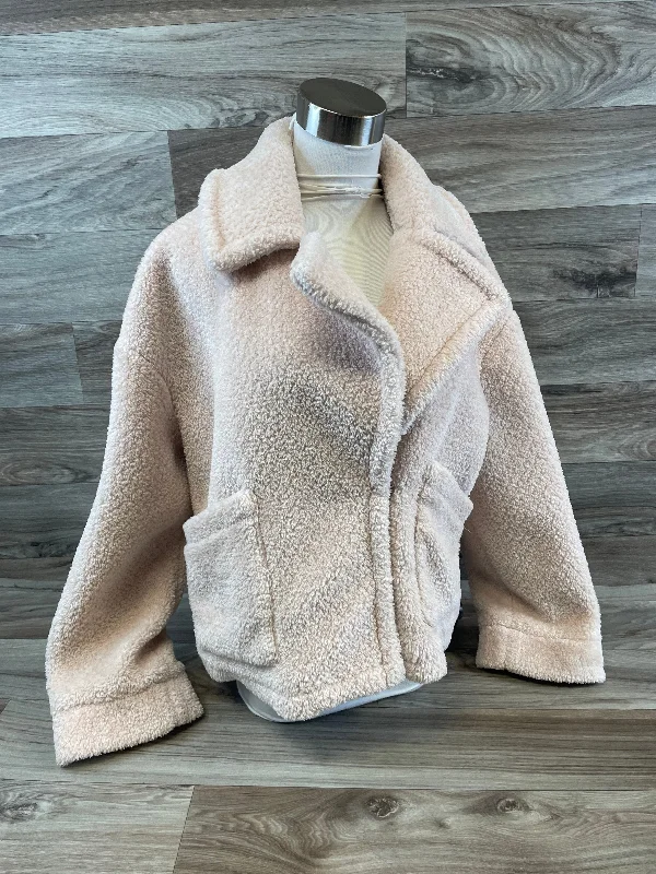 Jacket Faux Fur & Sherpa By Cme In Peach, Size: M