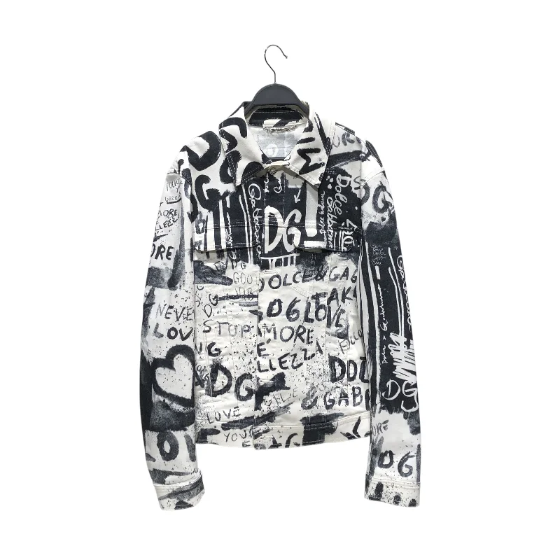 DOLCE&GABBANA/Denim Jkt/52/Cotton/WHT/All Over Print/