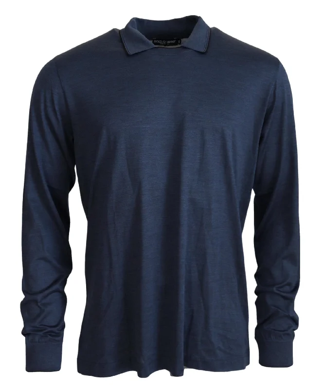 Dolce & Gabbana Sophisticated Silk Polo Sweater in Men's