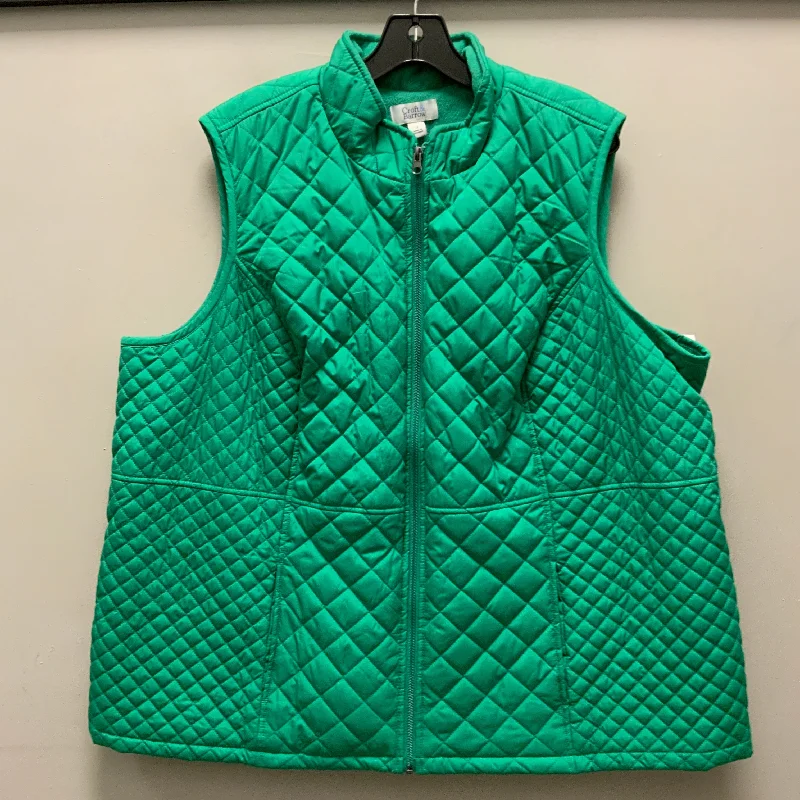 Vest Puffer & Quilted By Croft And Barrow In Green, Size: 3x