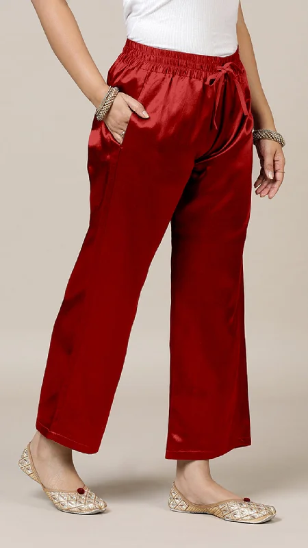 Swara x Tyohaar | Ruby Red Mashru Silk Pants